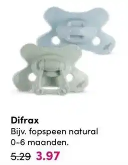 Drogisterij Visser Difrax fopspeen natural aanbieding