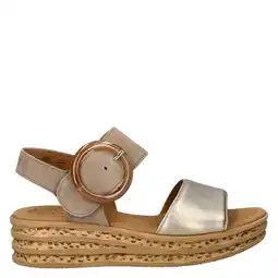 Wehkamp Gabor leren sandalen beige/goud aanbieding