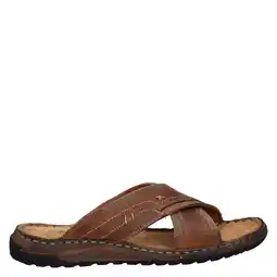 Wehkamp Nelson leren slippers bruin aanbieding