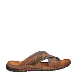Wehkamp Nelson leren slippers cognac aanbieding