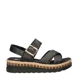 Wehkamp Rieker leren sandalen zwart aanbieding
