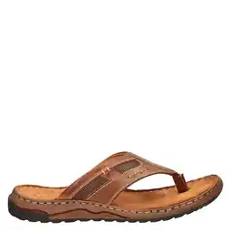 Wehkamp Nelson leren teenslippers cognac aanbieding