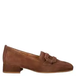 Wehkamp Gabor suède loafers met blokhak - cognac aanbieding