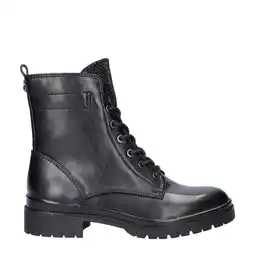 Wehkamp Tamaris leren veterboots zwart aanbieding