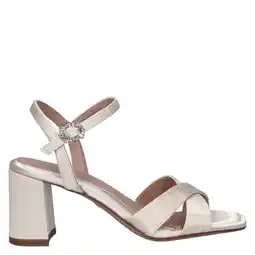 Wehkamp Tamaris sandalen met blokhak ecru aanbieding