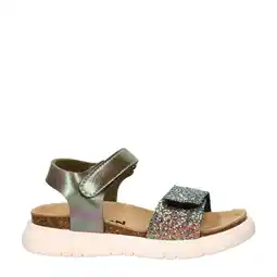Wehkamp Nelson Kids leren sandalen met glitters zilver multi aanbieding