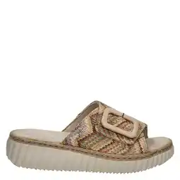 Wehkamp Rieker raffia slippers beige aanbieding