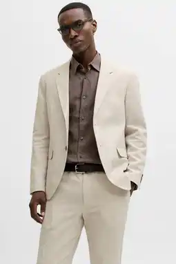 Wehkamp JACK & JONES PREMIUM colbert met linnen beige aanbieding