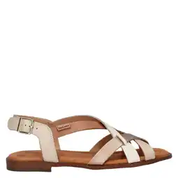 Wehkamp Pikolinos Algar leren sandalen ecru/brons aanbieding