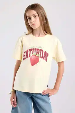 Wehkamp America Today T-shirt met print - lichtgeel aanbieding