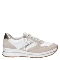 Wehkamp Nelson Flex leren sneakers beige/wit aanbieding