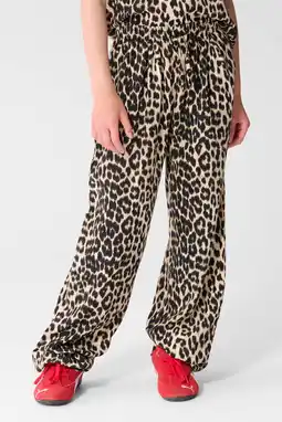 Wehkamp Shoeby highwaist casual broek met panterprint bruin aanbieding