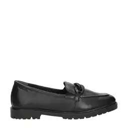 Wehkamp Tamaris leren loafers met ketting zwart aanbieding