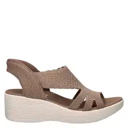 Wehkamp Skechers Parallel Lite Summer Invite sandalen met sleehak taupe aanbieding