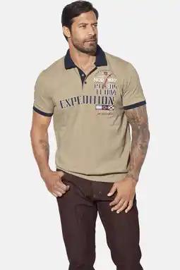 Wehkamp Jan Vanderstorm loose polo ERLING Plus Size beige aanbieding