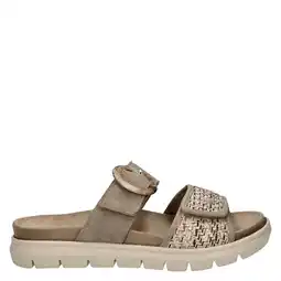Wehkamp Nelson Flex suède slippers met klittenband taupe aanbieding