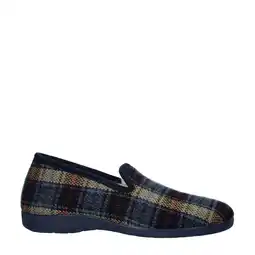 Wehkamp Nelson Home geruite pantoffels blauw/multi aanbieding