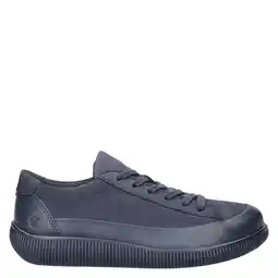 Wehkamp Ecco Soft Zero leren sneakers blauw aanbieding