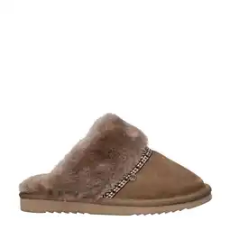 Wehkamp Warmbat Australia suède pantoffels taupe aanbieding