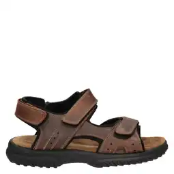 Wehkamp Nelson leren sandalen met profielzool bruin aanbieding