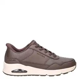 Wehkamp Skechers Hands Free Slip-Ins Uno imitatieleren sneakers met logo - bruin aanbieding