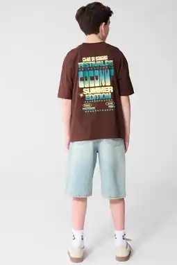 Wehkamp Shoeby T-shirt met backprint bruin aanbieding