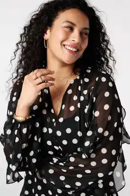 Wehkamp MS Mode blouse met stippen zwart aanbieding