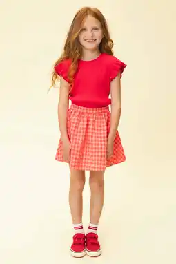 Wehkamp LOOXS little geruite A-lijn rok rood aanbieding