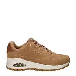 Wehkamp Skechers Uno Rugged suède sneakers cognac aanbieding