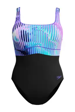 Wehkamp Speedo Shape Comprex Ultra corrigerend badpak Contour Eclipse zwart/blauw aanbieding