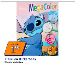 Action Kleur- en stickerboek aanbieding