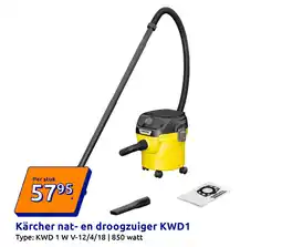 Action Kärcher nat- en droogzuiger KWD1 aanbieding