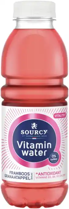 Albert Heijn Sourcy Vitaminwater framboos granaatappel aanbieding
