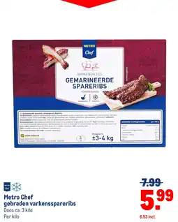 Makro Metro chef gebraden varkensspareribs aanbieding