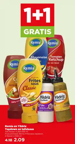 PLUS Remia en yildriz topdown en tafelsaus aanbieding