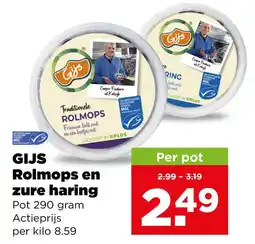 PLUS Gijs rolmops en zure haring aanbieding