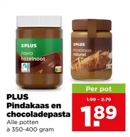 PLUS Plus pindakaas en chocoladepasta aanbieding