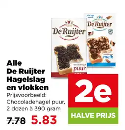 PLUS Alle de ruijter hagelslag en vlokken aanbieding