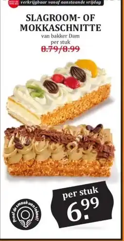 Coop Slagroom of mokkaschnitte aanbieding