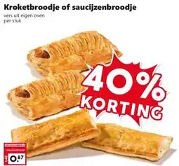 Coop Kroketbroodje of saucijzenbroodje aanbieding