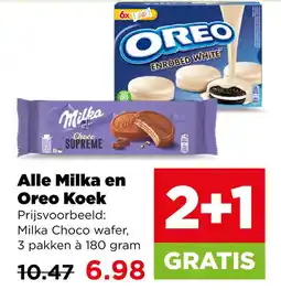 PLUS Alle milka en oreo koek aanbieding