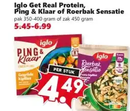 Coop Iglo get real protein, ping & klaar of roerbak sensatie aanbieding