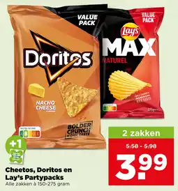 PLUS Cheetos, Doritos en Lay's Partypacks aanbieding