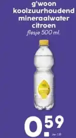 Coop g'woon koolzuurhoudend mineraalwater citroen aanbieding