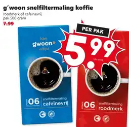 Coop G'woon snelfiltermaling koffie aanbieding