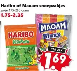 Coop Haribo of Maoam snoepzakjes aanbieding