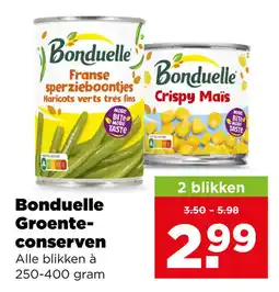 PLUS Bonduelle groente-conserven aanbieding