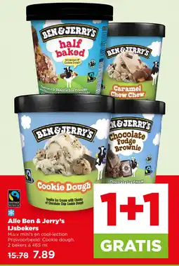 PLUS Alle ben & jerry's ijsbekers aanbieding