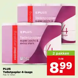 PLUS Plus toiletpapier 4-laags aanbieding