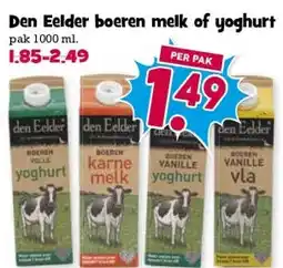 Boon`s Markt Den Eelder boeren melk of yoghurt aanbieding